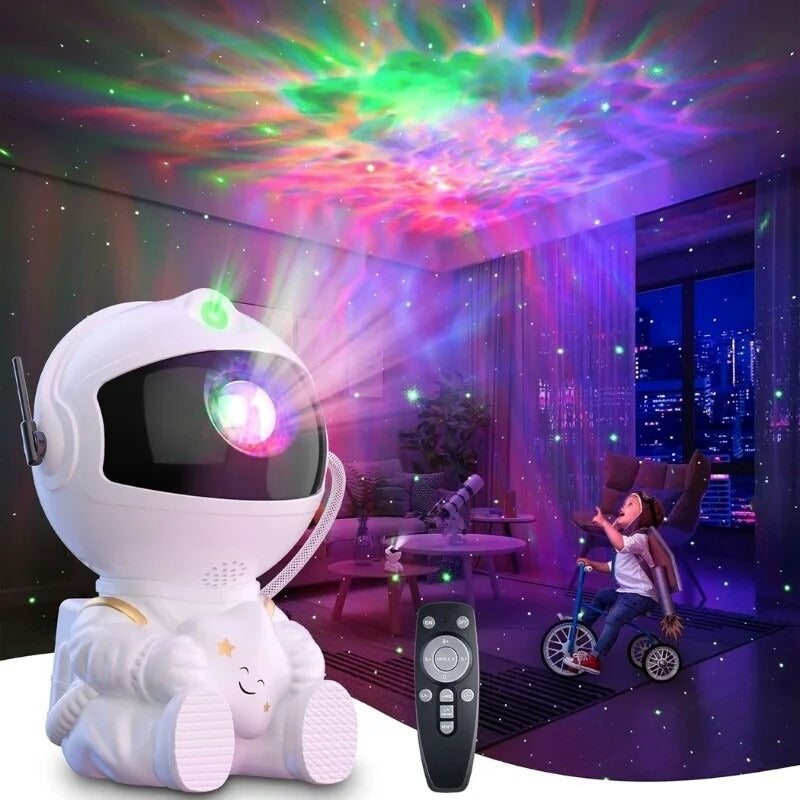 Astronaut Starry Sky Galaxy Projector Rotating Nebula Night Light with Remote Control & Timer for Kids Room & Home Decor ( random )