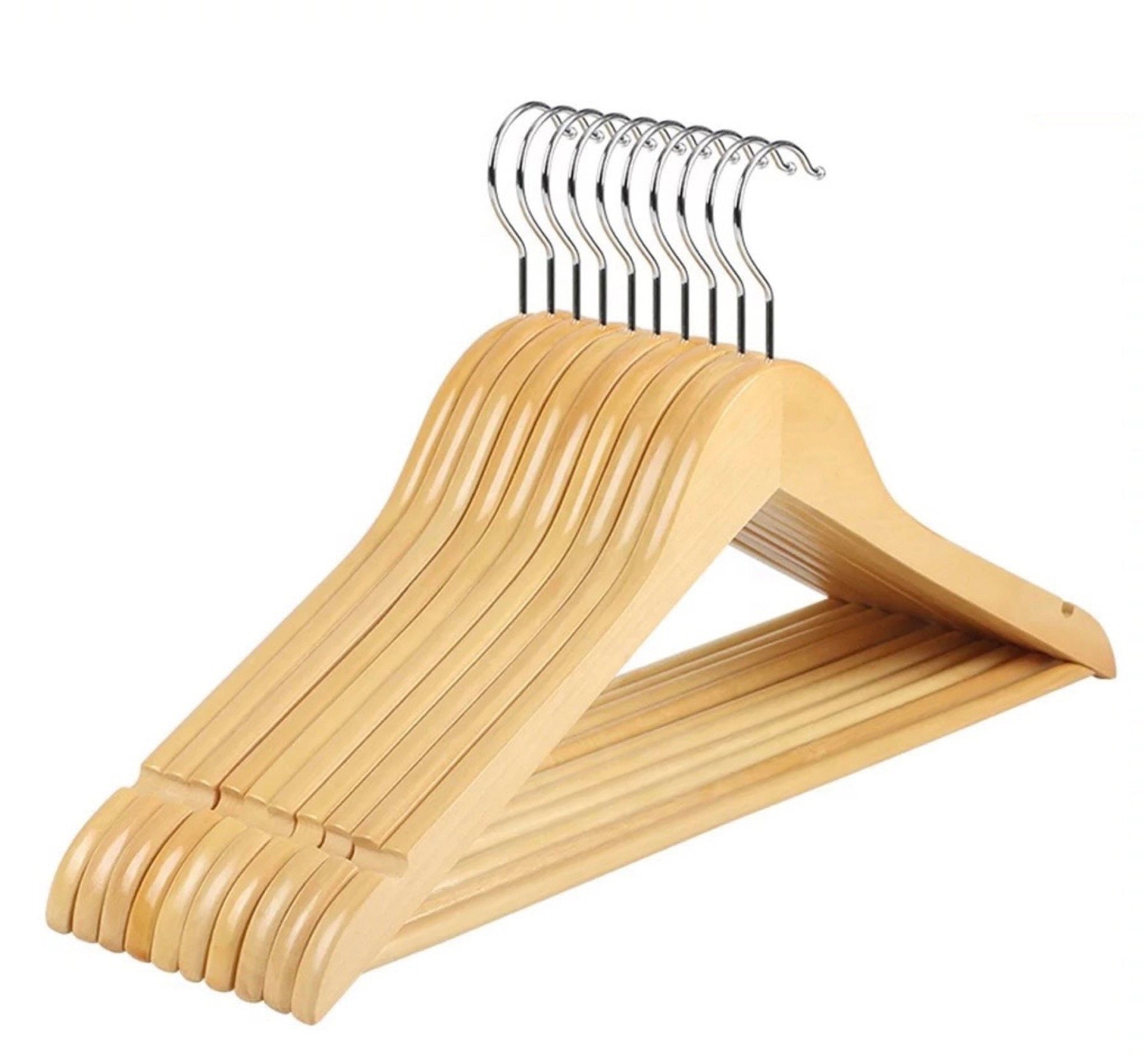 1Pc Premium Wooden Clothes Hangers Pack Non Slip Heavy Duty Coat And Suit Hangers With 360 Rotating Hook