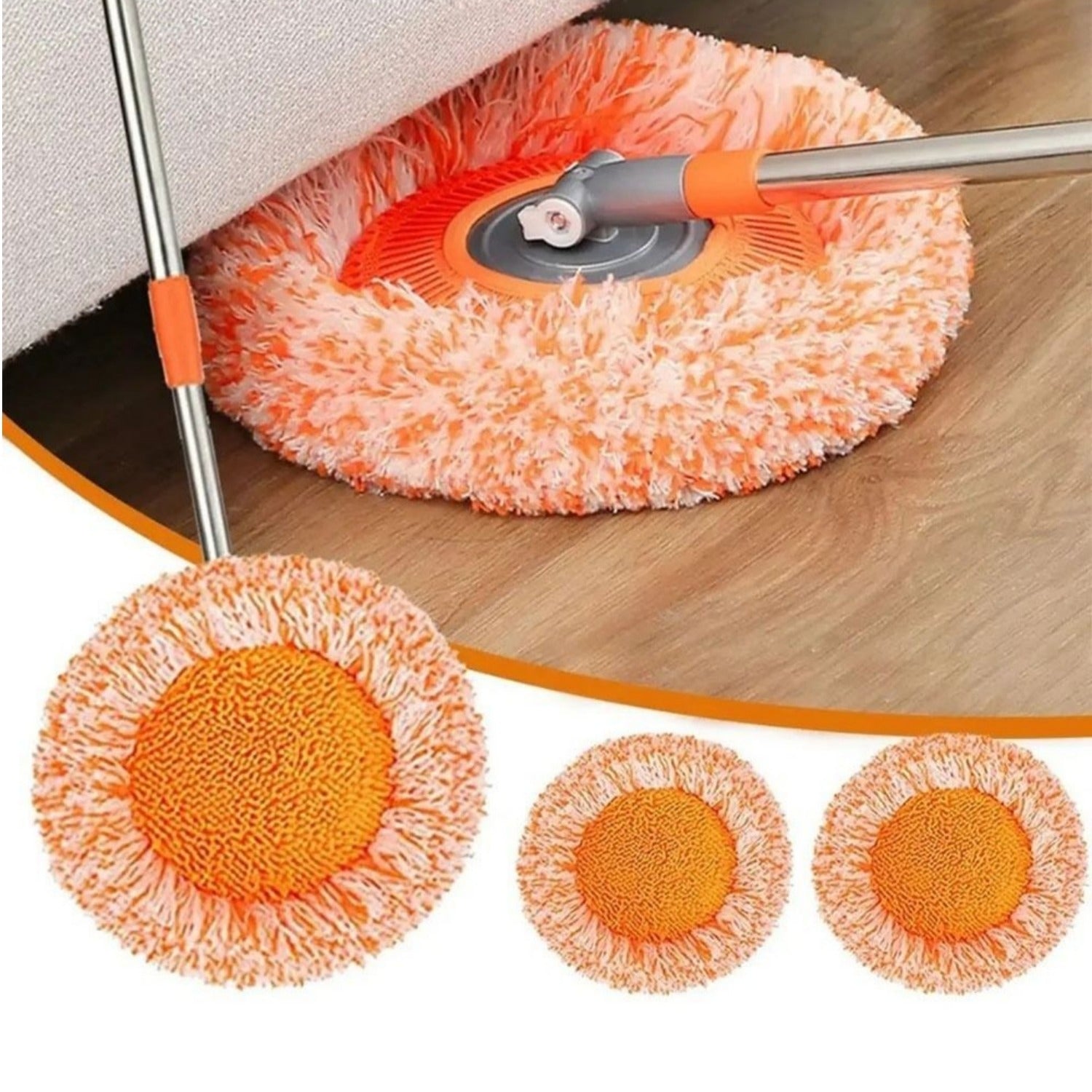 360° Rotating Multi-Functional Spin Mop with Extendable Stainless Steel Handle | All-in-One Microfiber Cleaning Tool for Floors, Windows, Toilets, and Car Washing