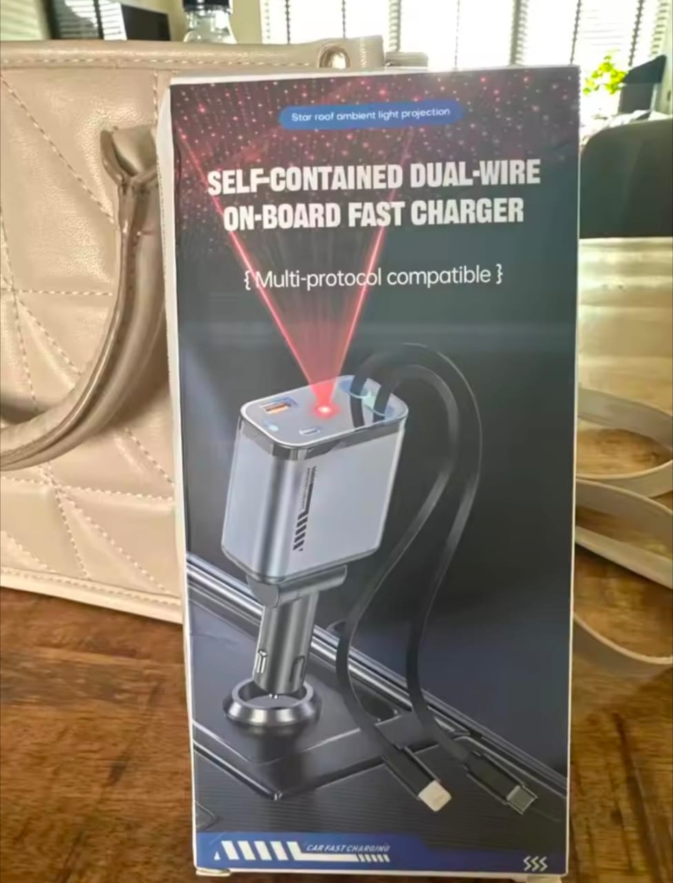 C6 4 In 1 Multi Functional Car Charger Fast Charging With Star Light Providing Durable Quality