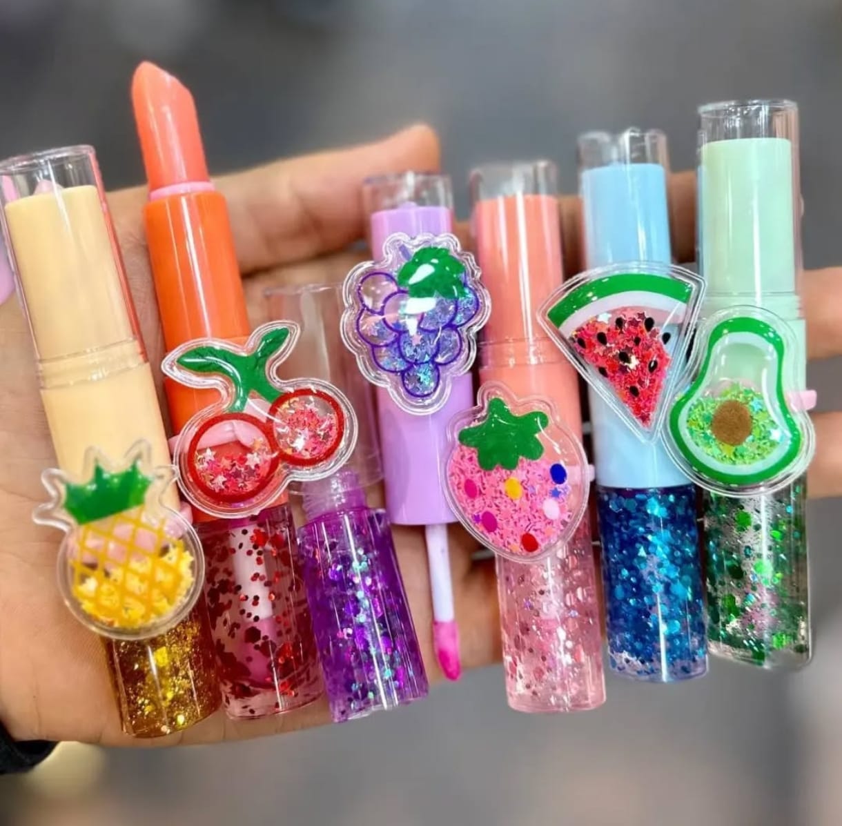 2 In 1 Flavored Fruit Lip Balm Plus Lip Oil Providing Nourishing Care Smooth Application  Everyday Lip Care Support - Multicolor