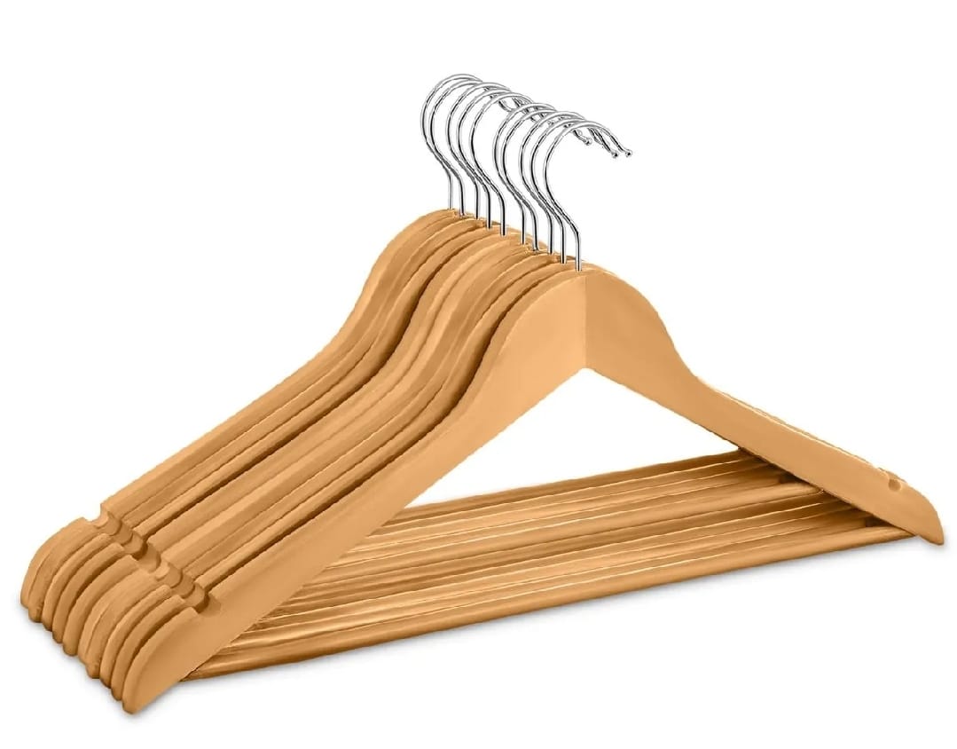 1Pc Premium Wooden Clothes Hangers Pack Non Slip Heavy Duty Coat And Suit Hangers With 360 Rotating Hook